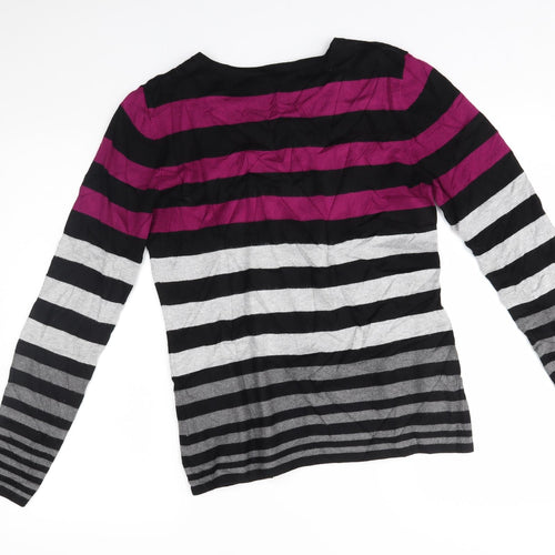 planet Womens Purple Striped  Pullover Jumper Size S