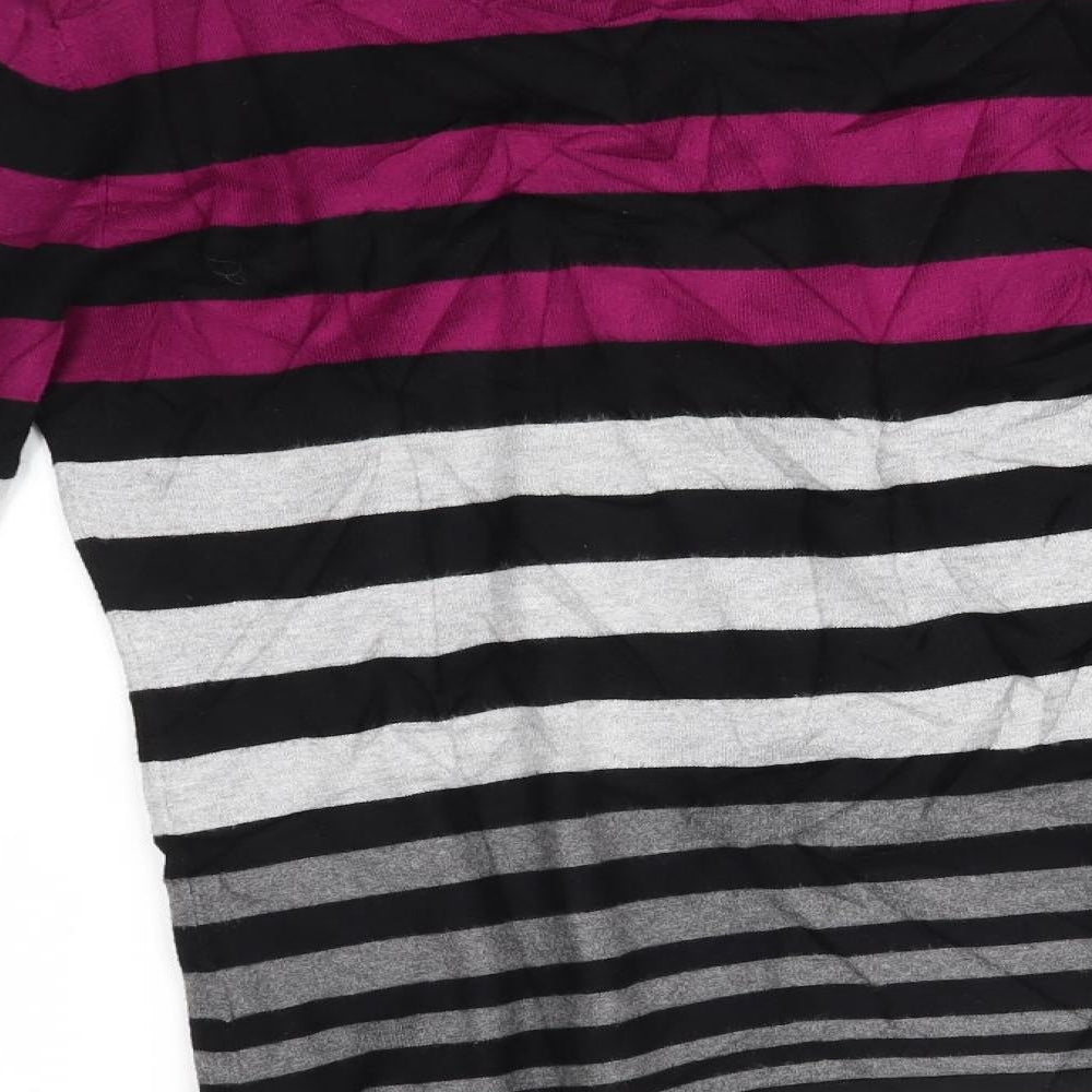 planet Womens Purple Striped  Pullover Jumper Size S
