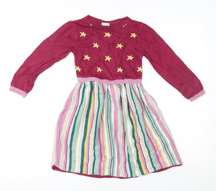 John Lewis Womens Multicoloured Striped A-Line Size 6