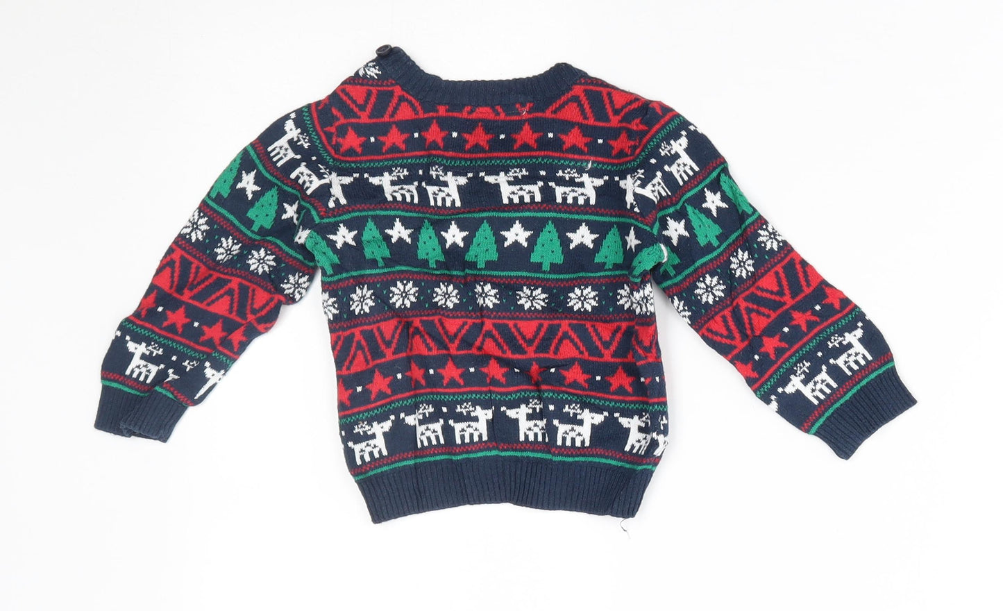 F&F Baby Blue Fair Isle  Pullover Jumper Size 6-9 Months  - christmas