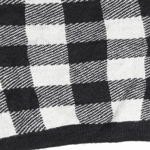 H&M Womens Grey Plaid  Pullover Jumper Size XS