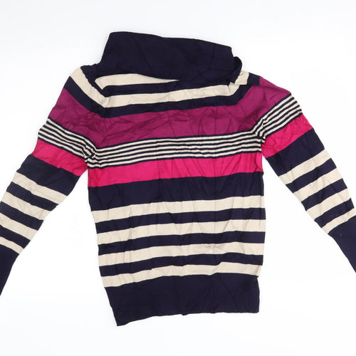 M&S Womens Multicoloured Striped  Pullover Jumper Size 10