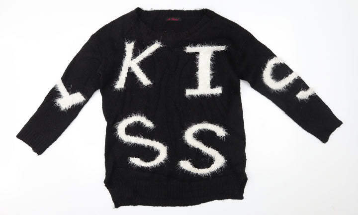 So Fabulous Womens Black Pullover Jumper Size 16 - kiss