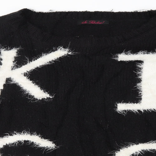 So Fabulous Womens Black   Pullover Jumper Size 16  - kiss