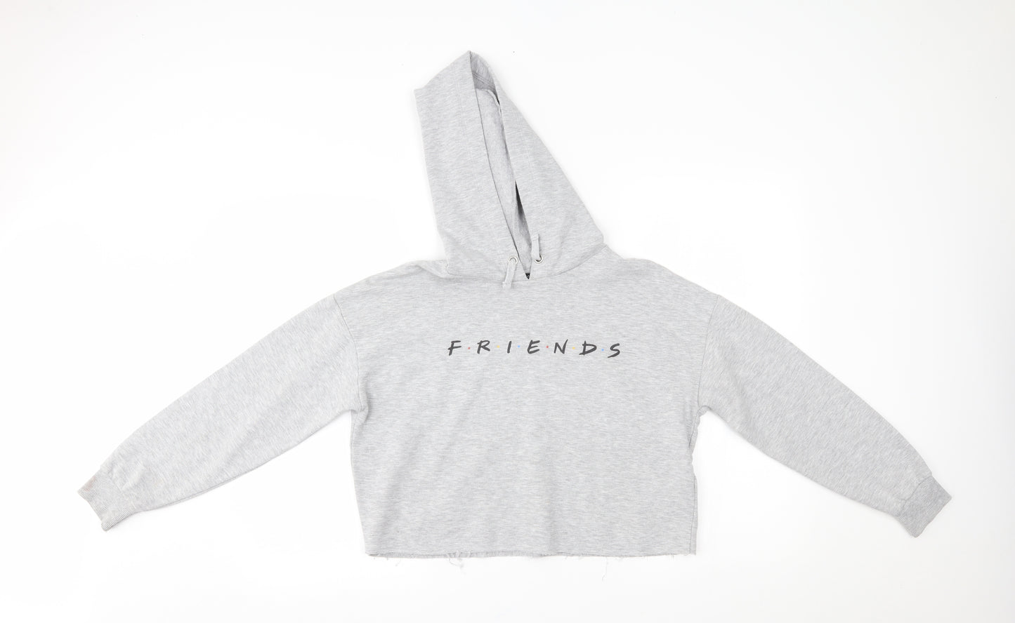 New Look Girls Grey   Pullover Hoodie Size 12-13 Years  - friends, cropped