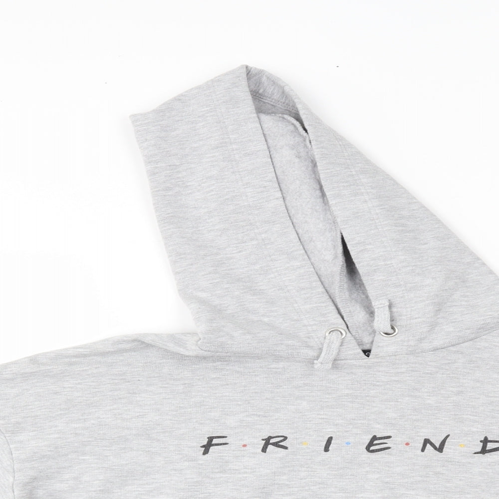 New Look Girls Grey   Pullover Hoodie Size 12-13 Years  - friends, cropped