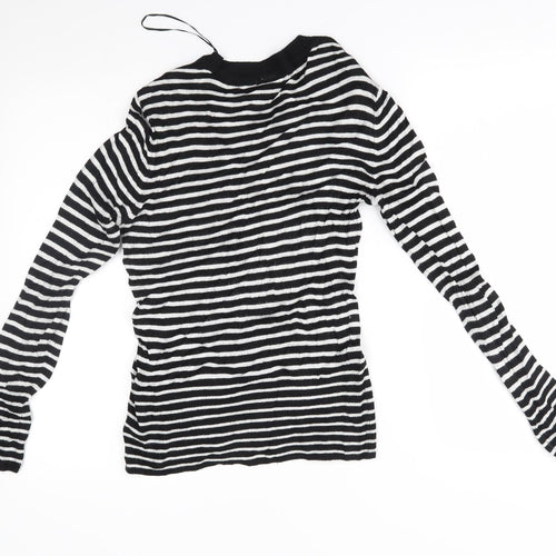 H&M Womens Black Striped  Pullover Jumper Size S