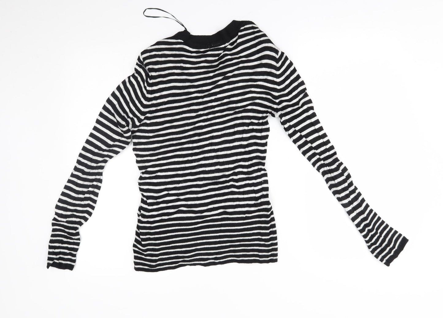 H&M Womens Black Striped  Pullover Jumper Size S