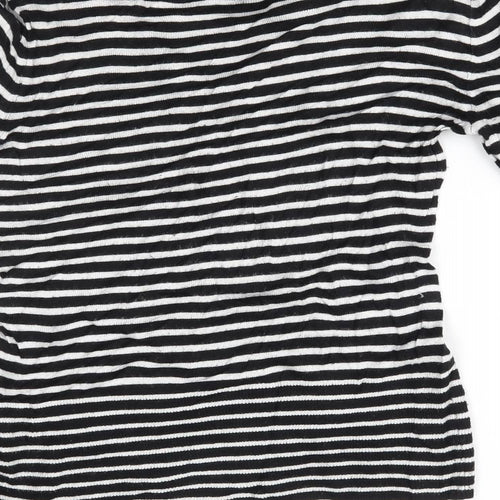 H&M Womens Black Striped  Pullover Jumper Size S