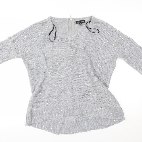 Warehouse Womens Grey   Pullover Jumper Size 10