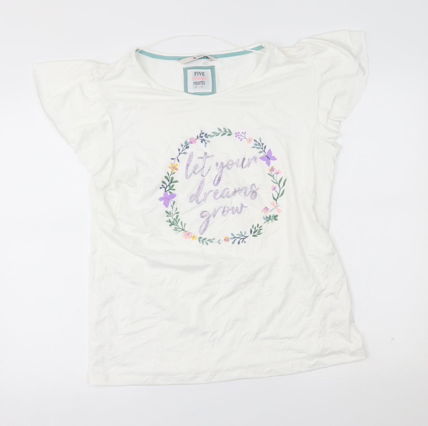 TU Womens White    Pyjama Top Size 14  - let your dreams grow