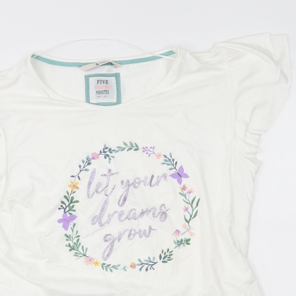 TU Womens White    Pyjama Top Size 14  - let your dreams grow