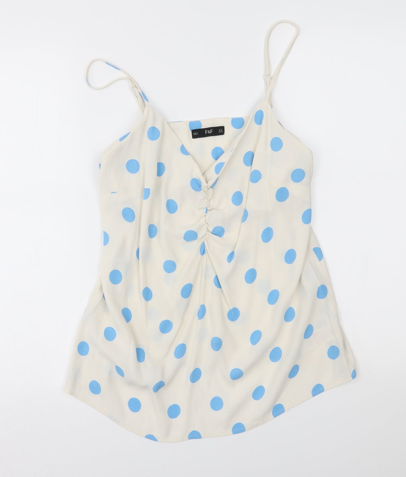 F&F Womens Beige Polka Dot  Camisole Blouse Size 12