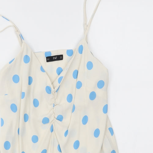 F&F Womens Beige Polka Dot  Camisole Blouse Size 12