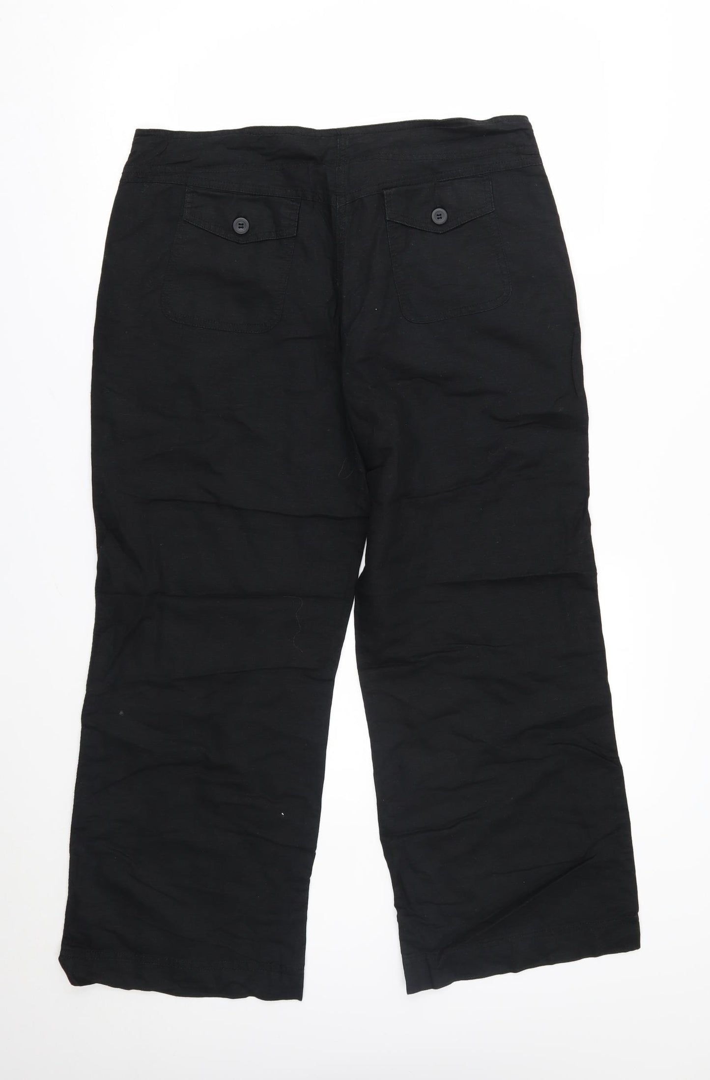 Mia Moda Womens Black   Trousers  Size 14 L28 in