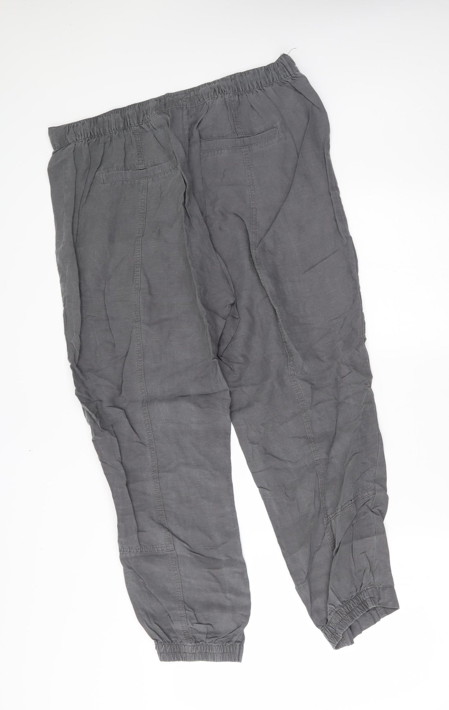 NEXT Womens Grey   Trousers  Size 16 L25 in - elastic ankles