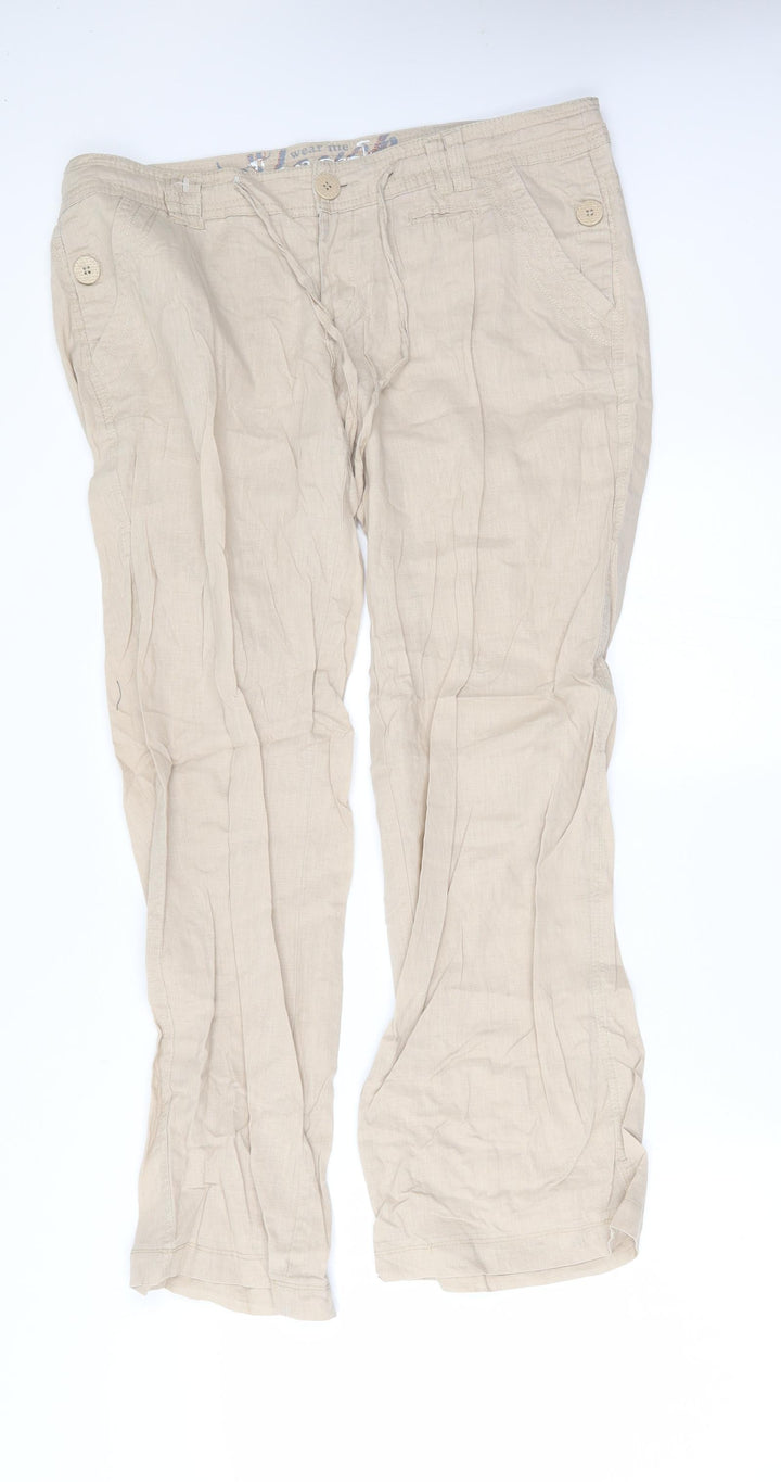 New Look Womens Beige Trousers Size 12 L28 in