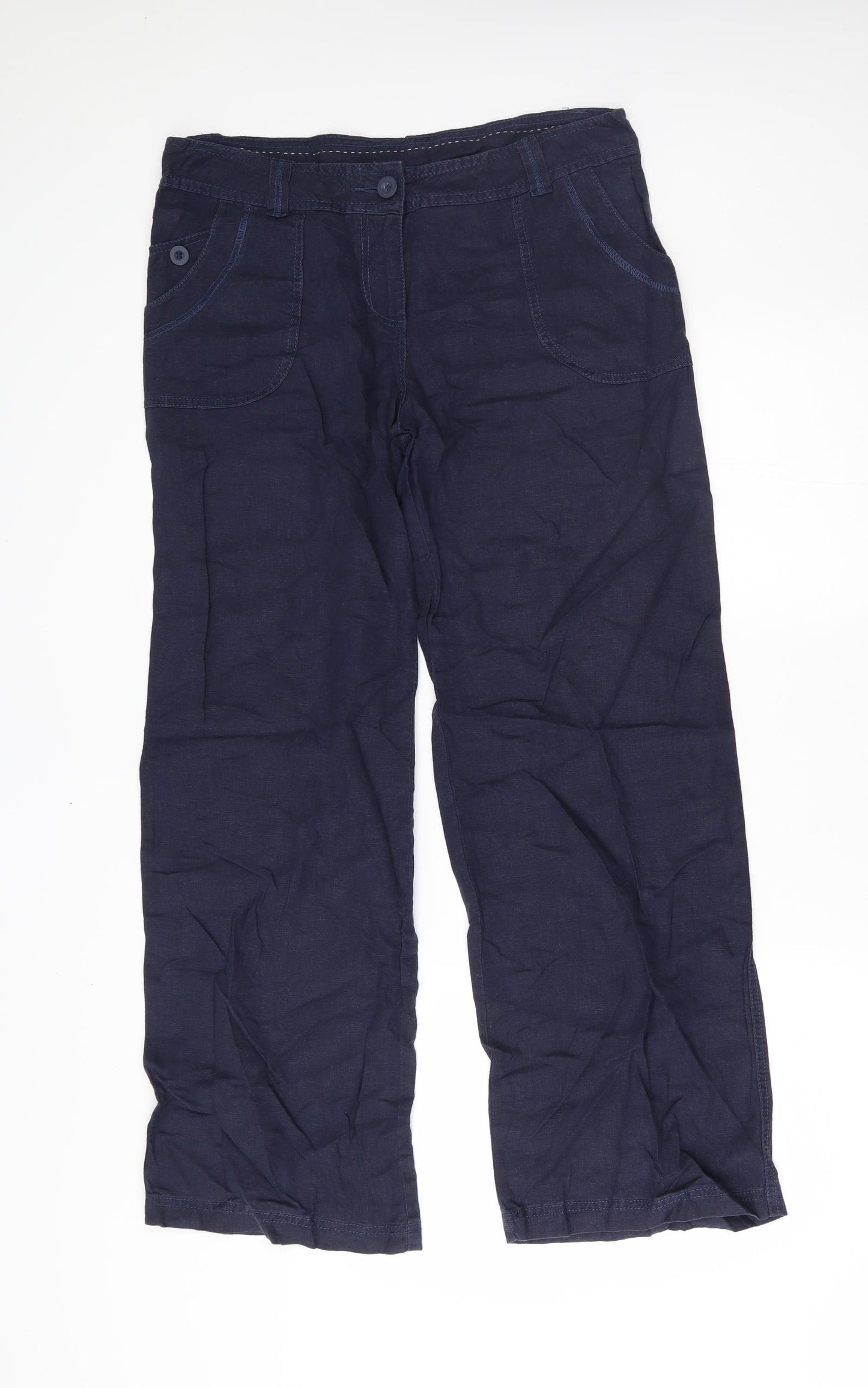 M&S Womens Blue   Trousers  Size 14 L29 in