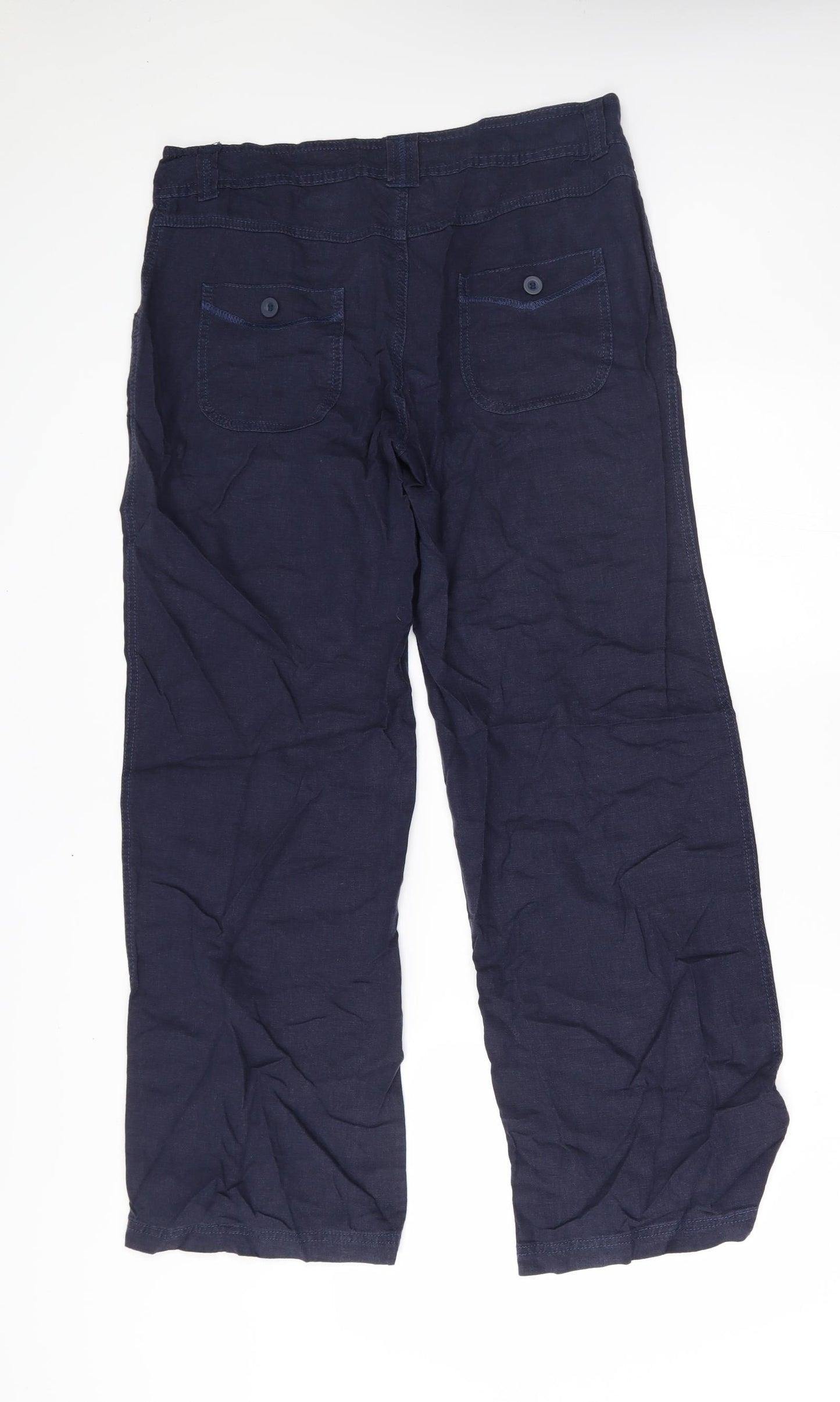 M&S Womens Blue   Trousers  Size 14 L29 in