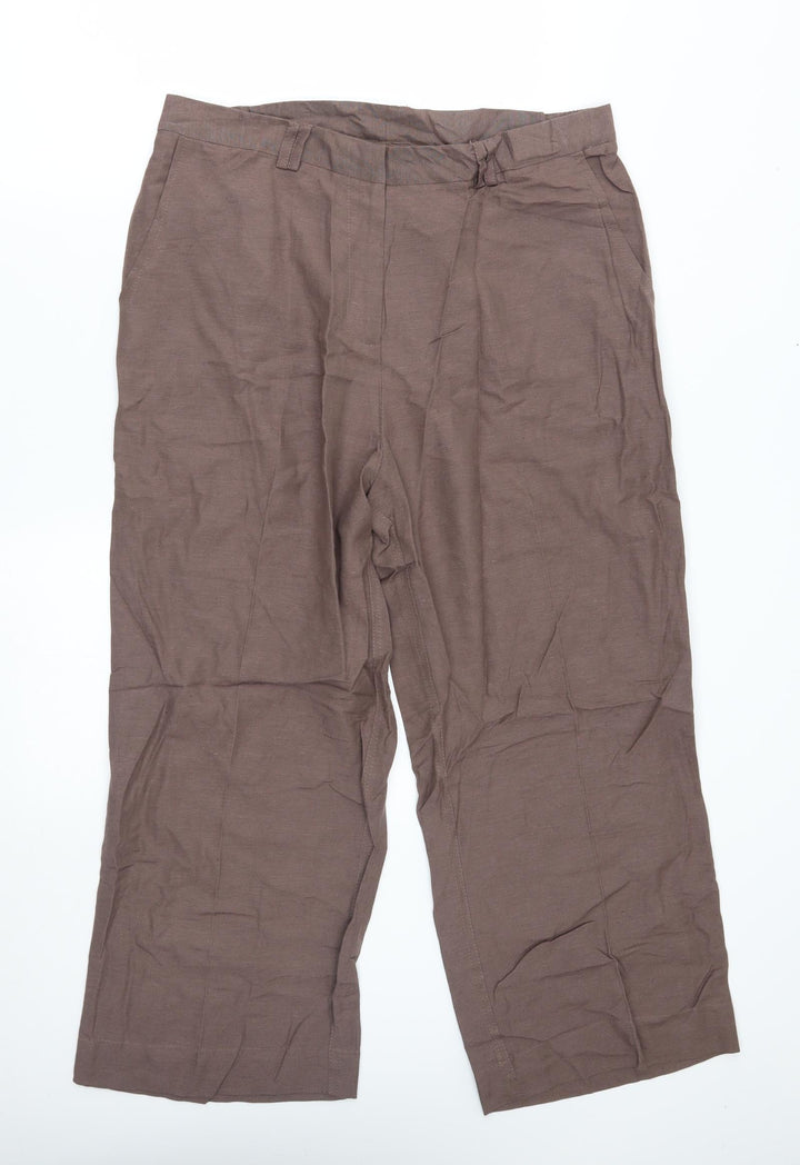 Joanna Hope Womens Brown Trousers Size 16 L24 in