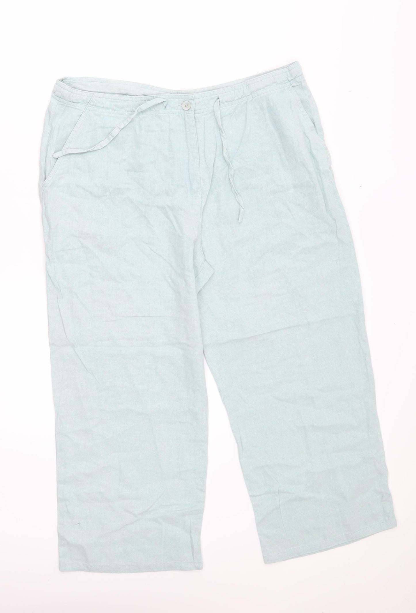 Mia Moda Womens Blue   Capri Trousers Size 16 L23 in