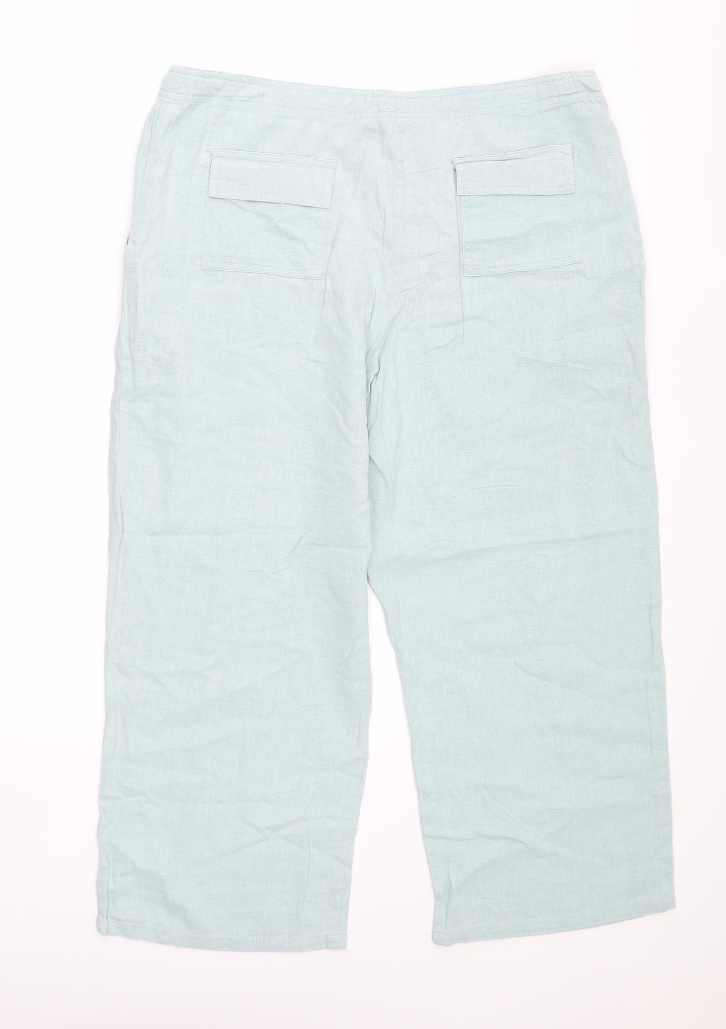 Mia Moda Womens Blue   Capri Trousers Size 16 L23 in