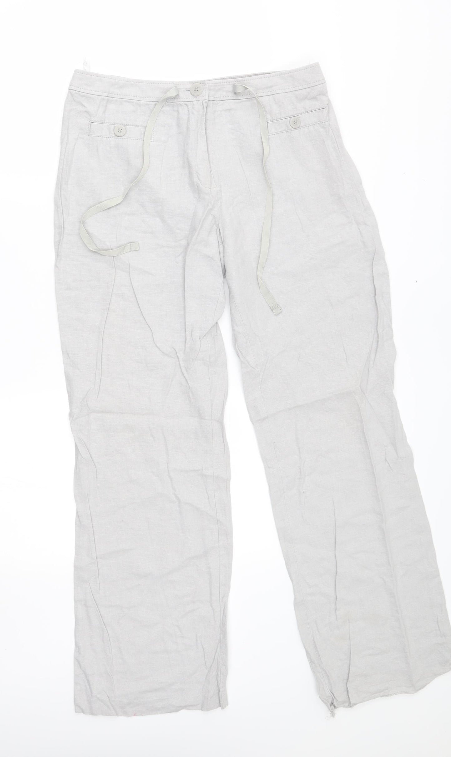 M&S Womens Grey   Trousers  Size 12 L28 in