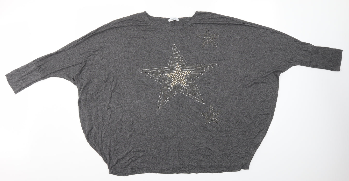 Diverse Womens Grey   Basic Polo Size 2XL
