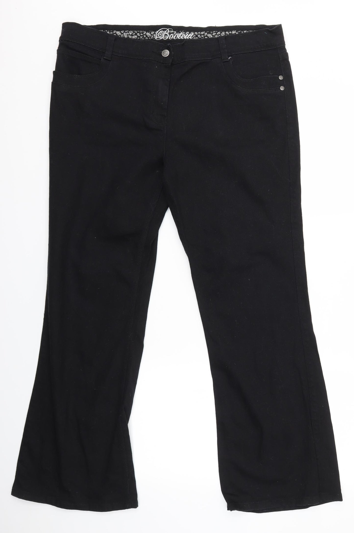 M&Co Womens Black   Bootcut Jeans Size 18 L29 in