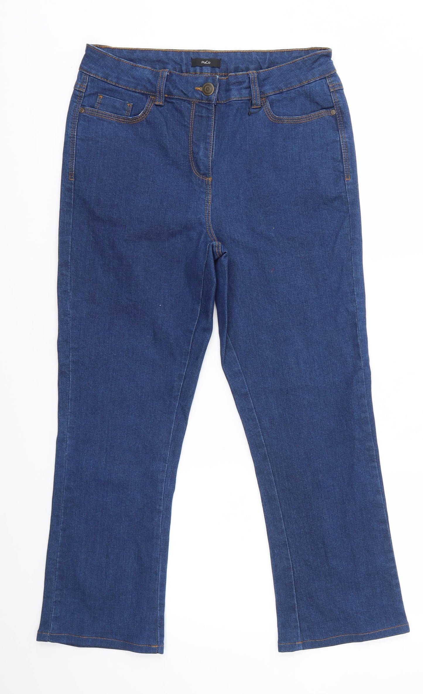 M&Co Womens Blue   Bootcut Jeans Size 10 L25 in - Short