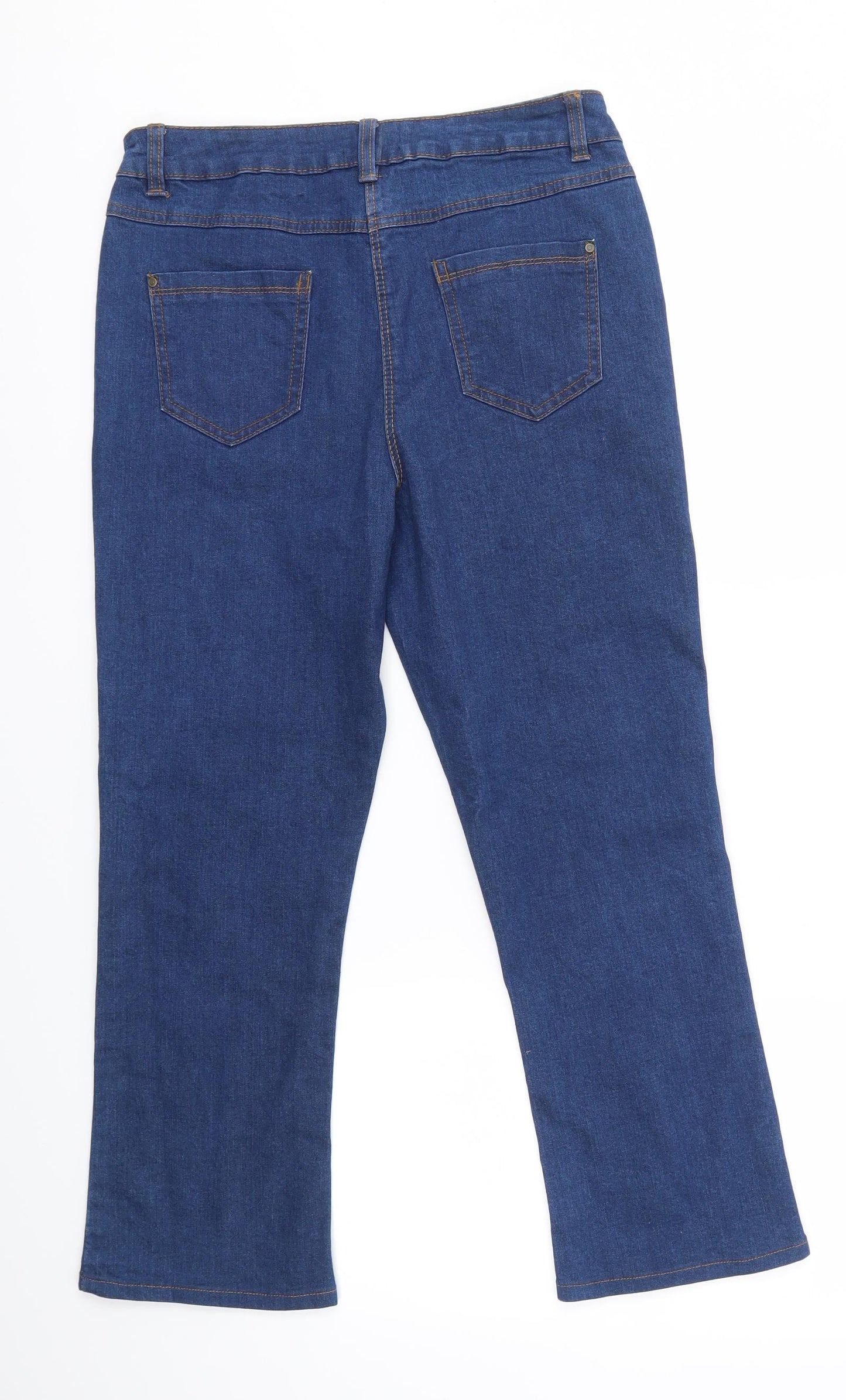 M&Co Womens Blue   Bootcut Jeans Size 10 L25 in - Short