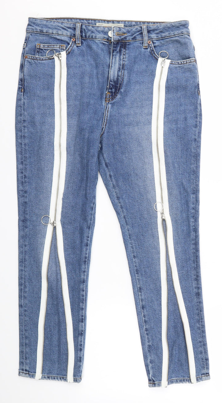 Topshop Womens Blue Straight Jeans Size 32 in L30 in