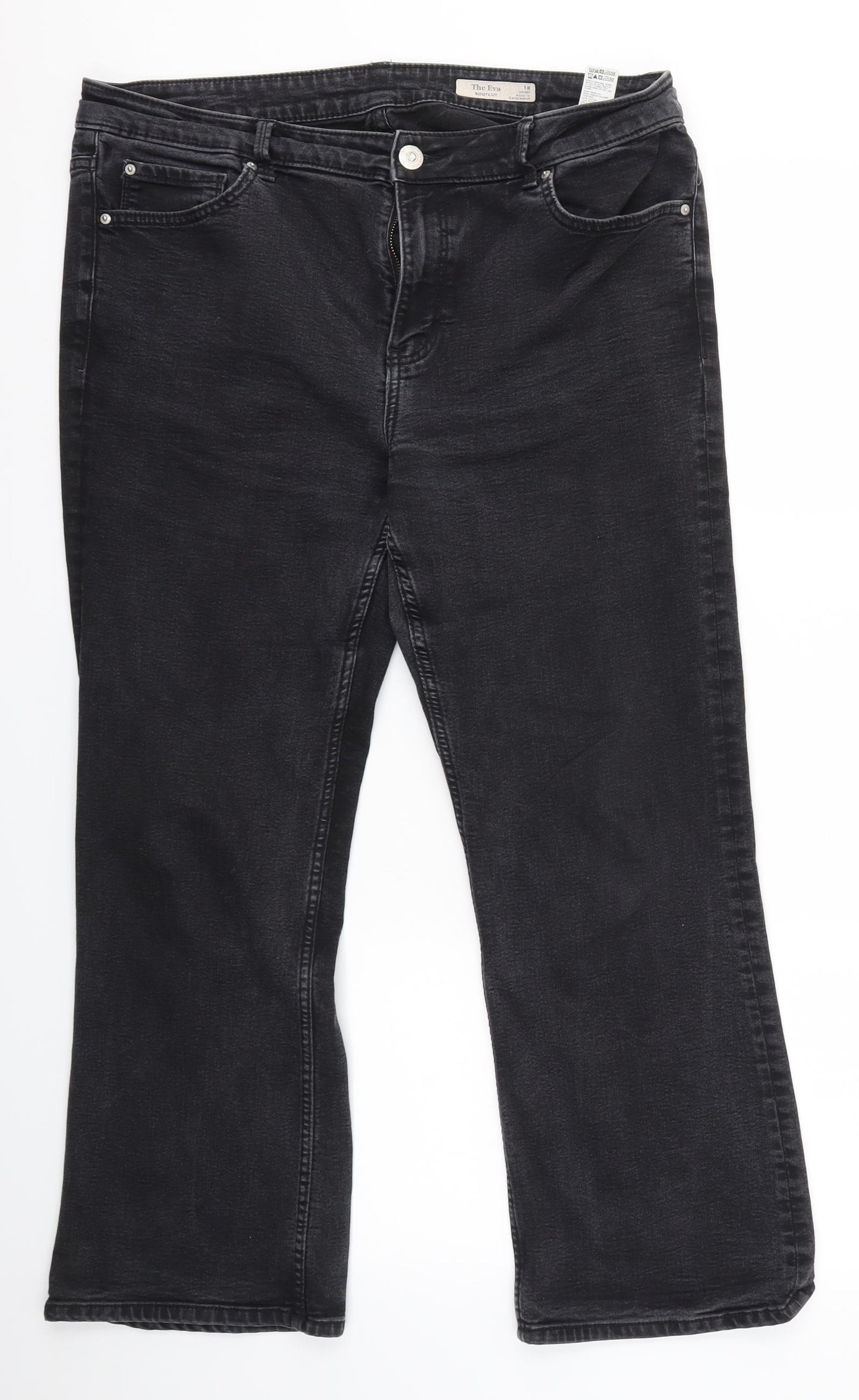 M&S Womens Grey   Straight Jeans Size 18 L25 in - Short