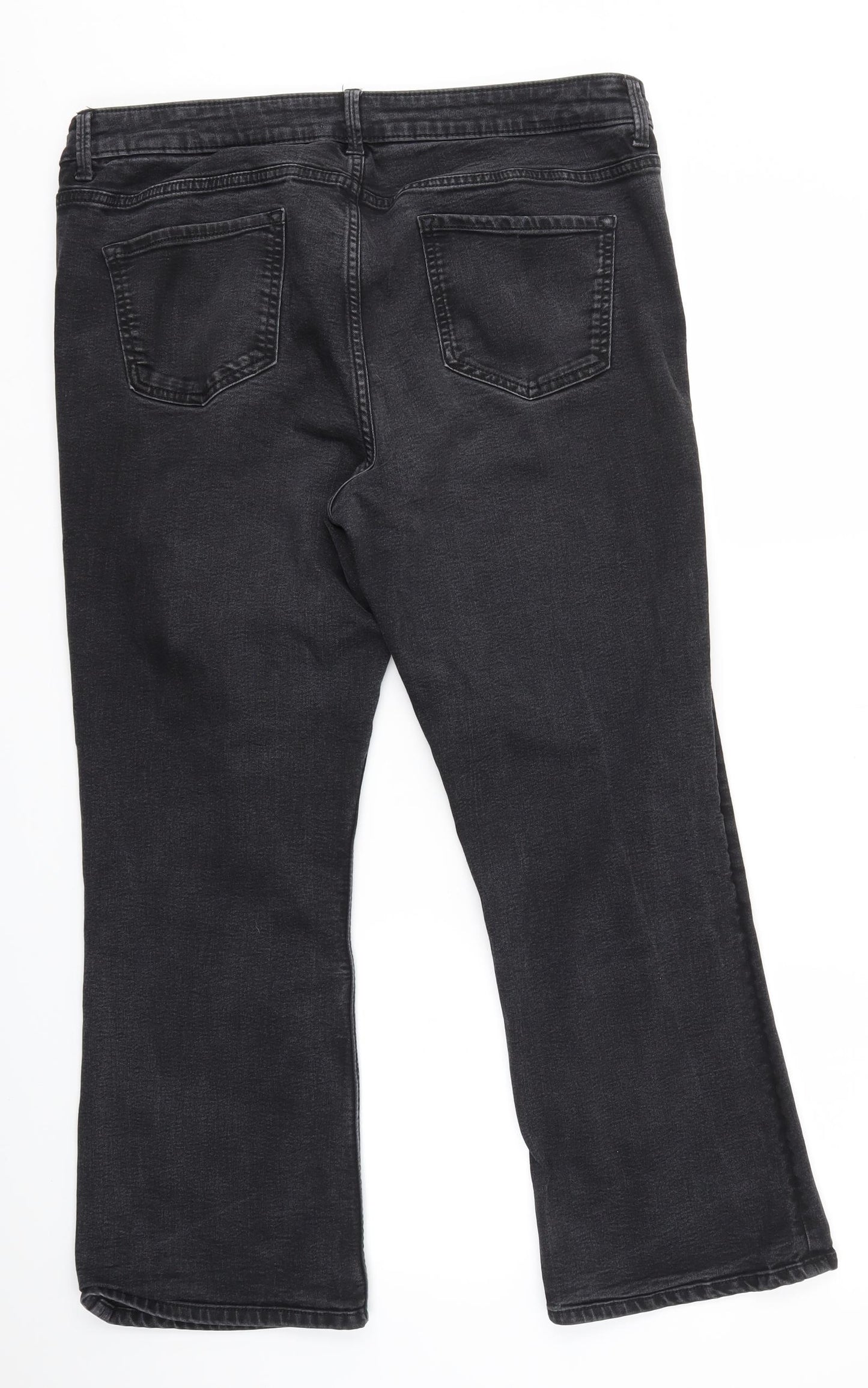 M&S Womens Grey   Straight Jeans Size 18 L25 in - Short