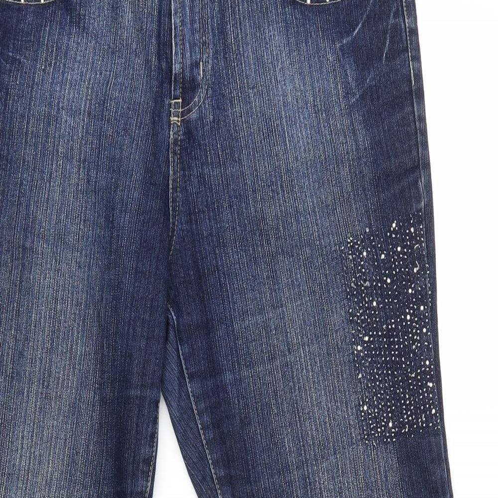Seyoo Womens Blue   Bootcut Jeans Size 14 L30 in