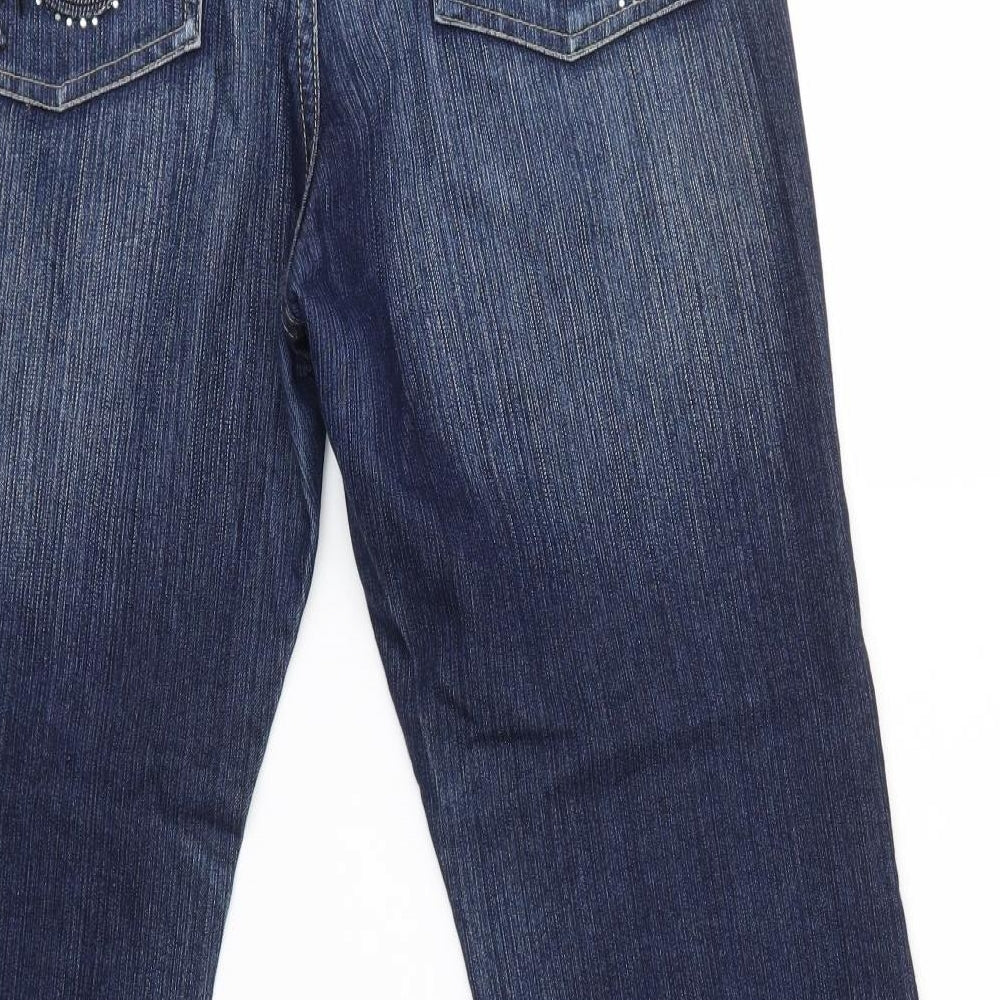 Seyoo Womens Blue   Bootcut Jeans Size 14 L30 in