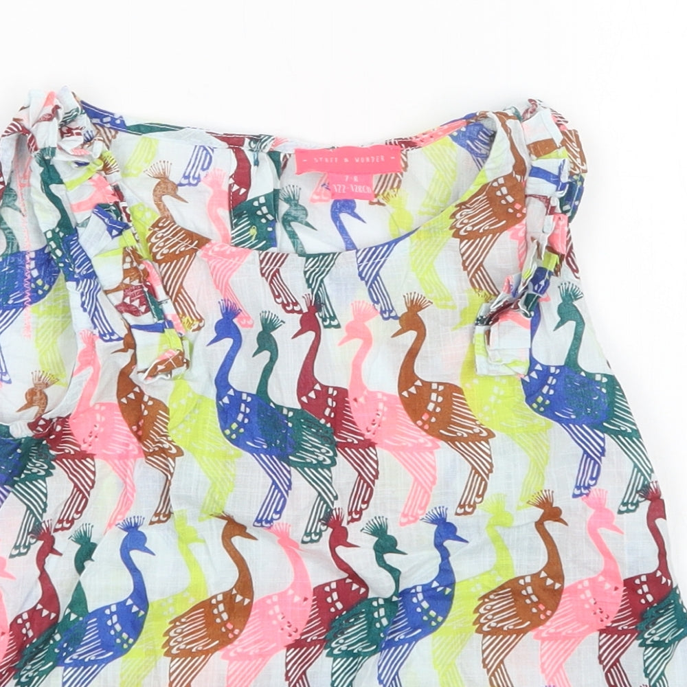 White Stuff Girls Multicoloured Animal Print  A-Line  Size 7-8 Years