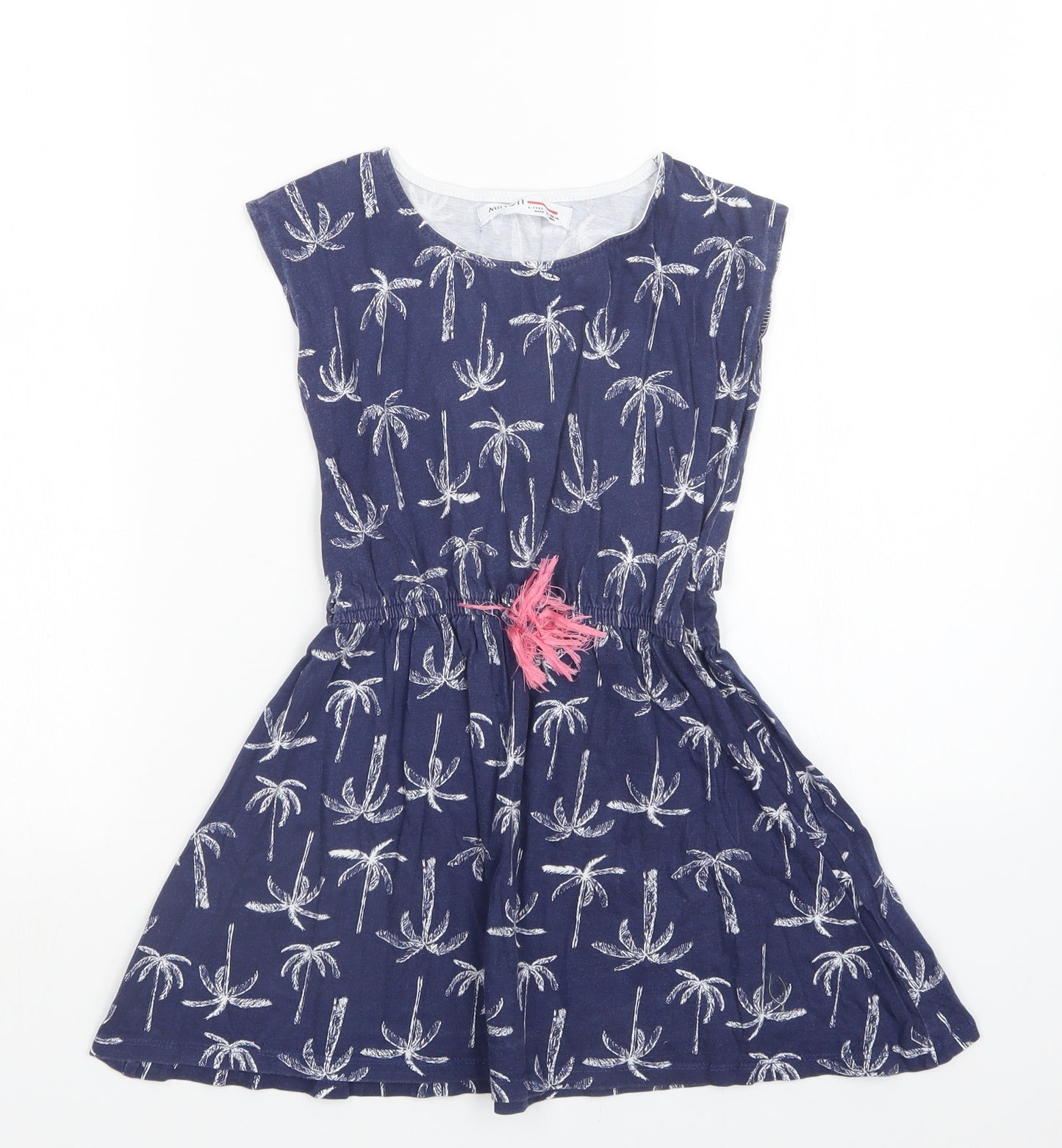Minoti Girls Blue Floral  A-Line  Size 6-7 Years