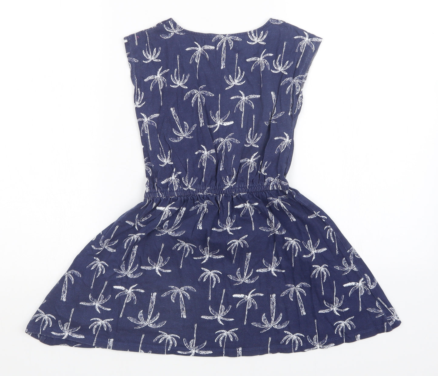 Minoti Girls Blue Floral  A-Line  Size 6-7 Years