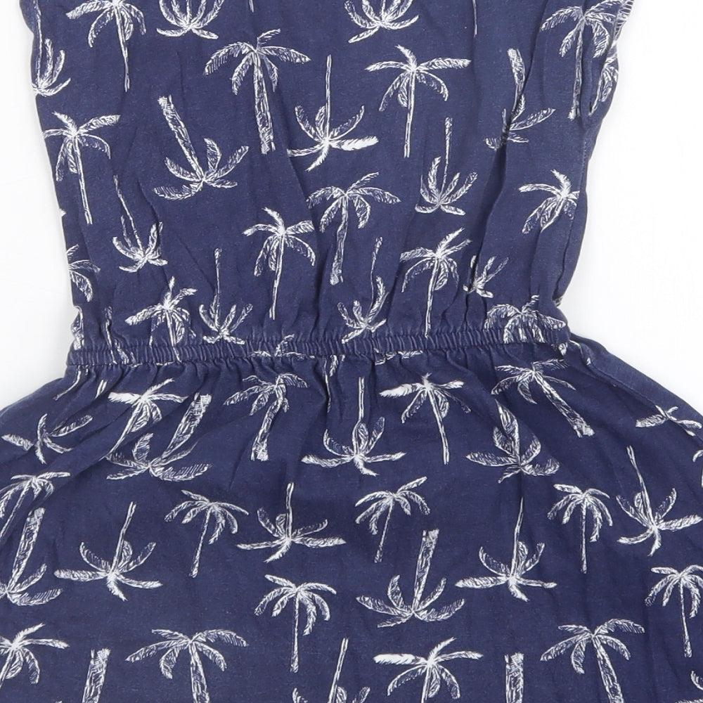 Minoti Girls Blue Floral  A-Line  Size 6-7 Years