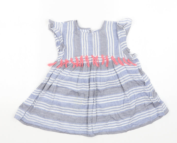 Matalan Girls Multicoloured Striped A-Line Size 7 Years