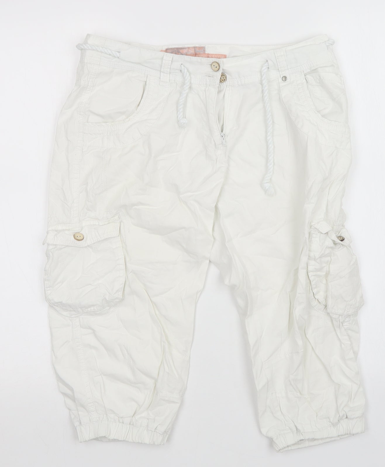 New Look Womens White   Cargo Shorts Size 10