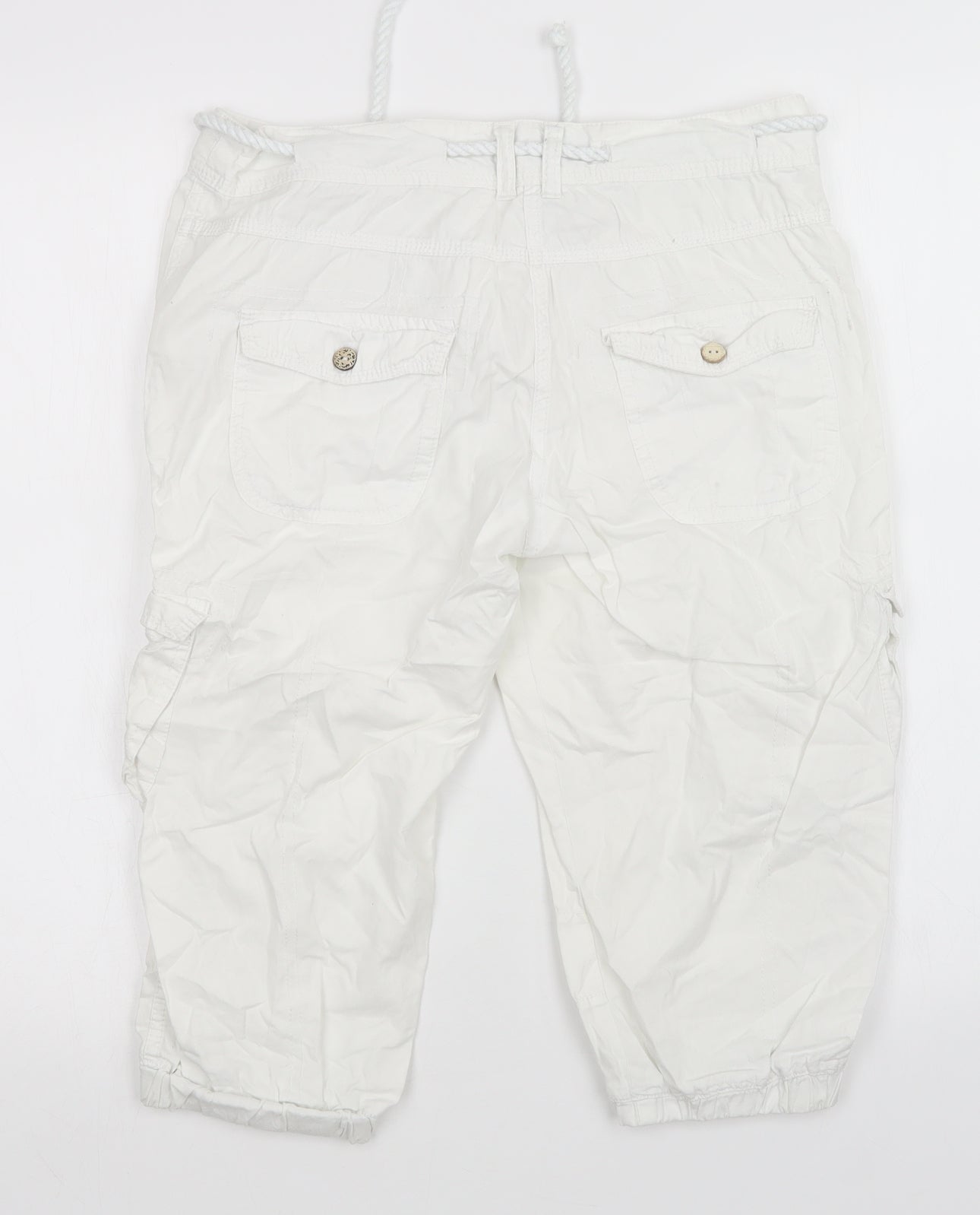 New Look Womens White   Cargo Shorts Size 10