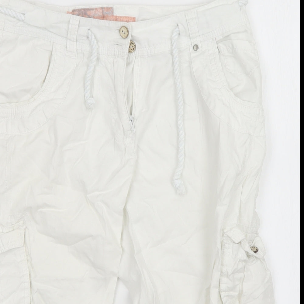 New Look Womens White   Cargo Shorts Size 10