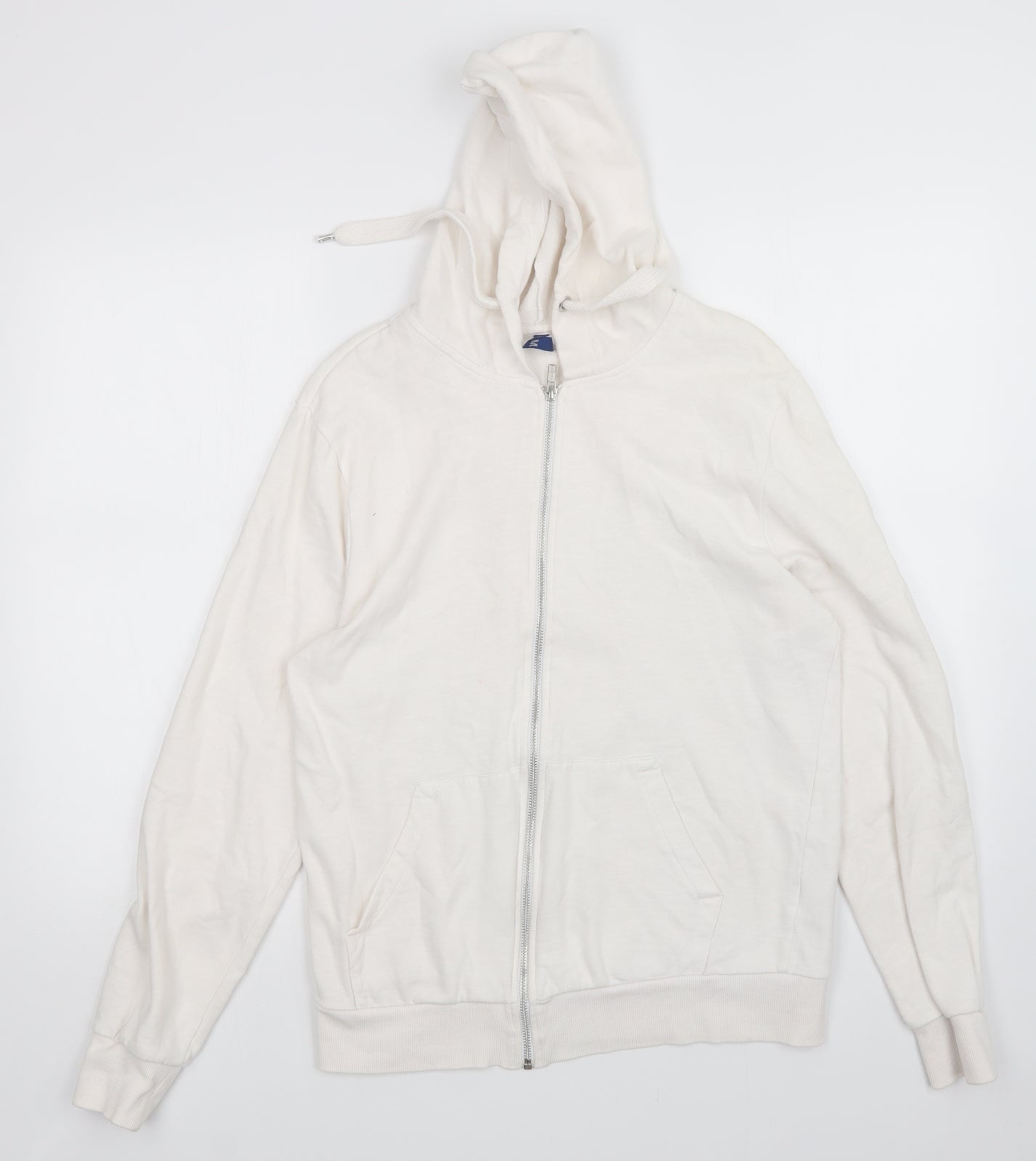 H&M Mens White   Full Zip Hoodie Size M