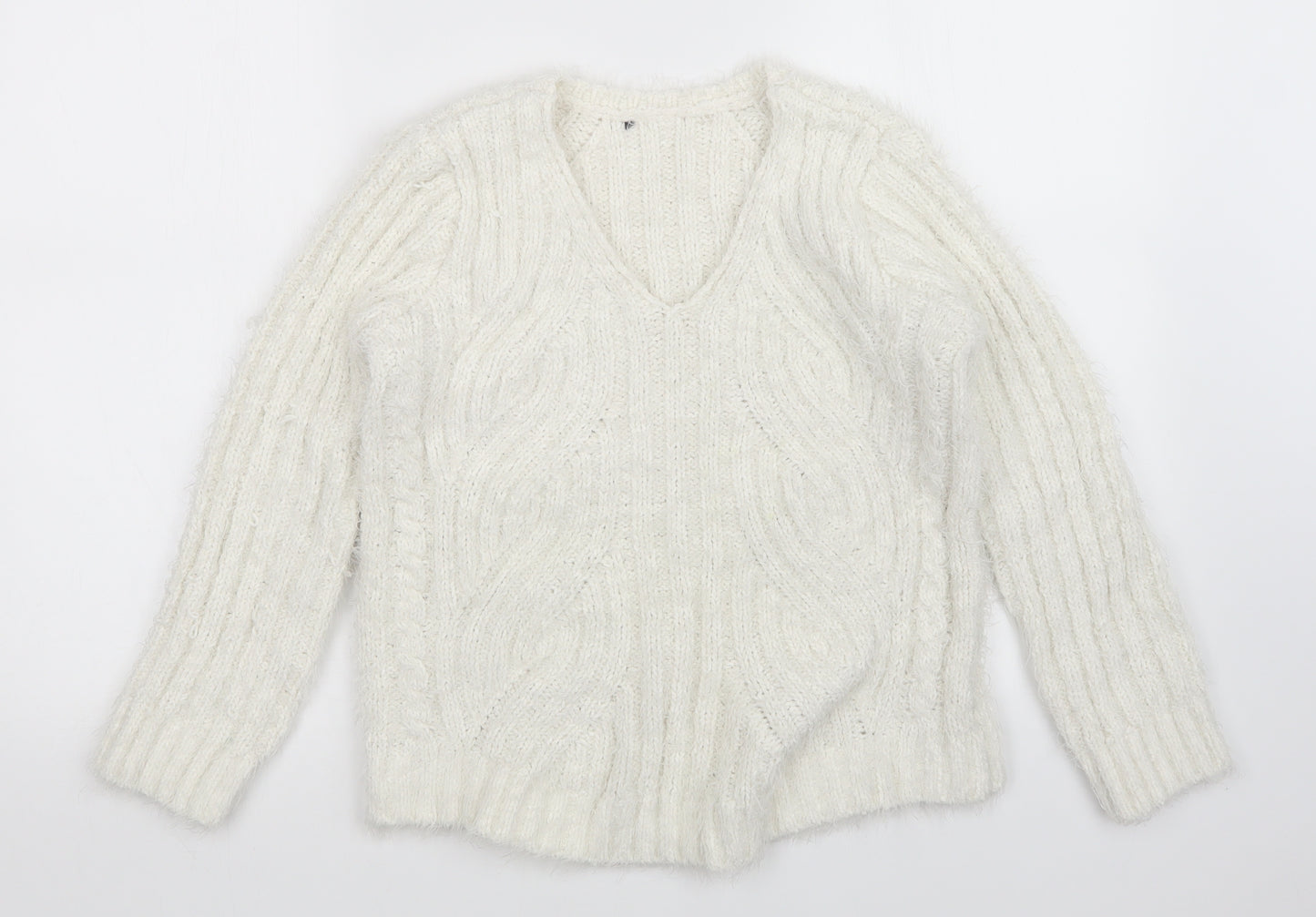 M&S Womens White   Pullover Jumper Size M