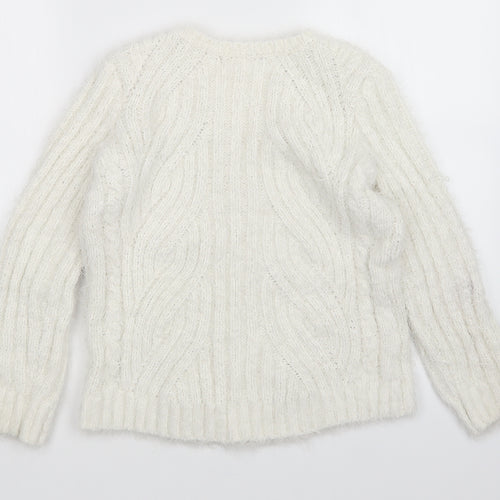 M&S Womens White   Pullover Jumper Size M
