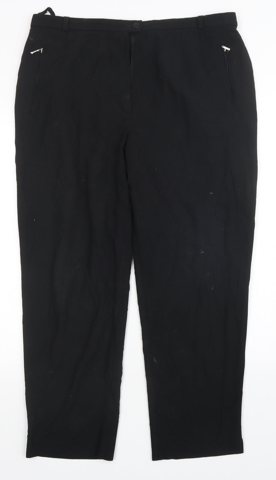 M&S Womens Black   Trousers  Size 18 L27 in