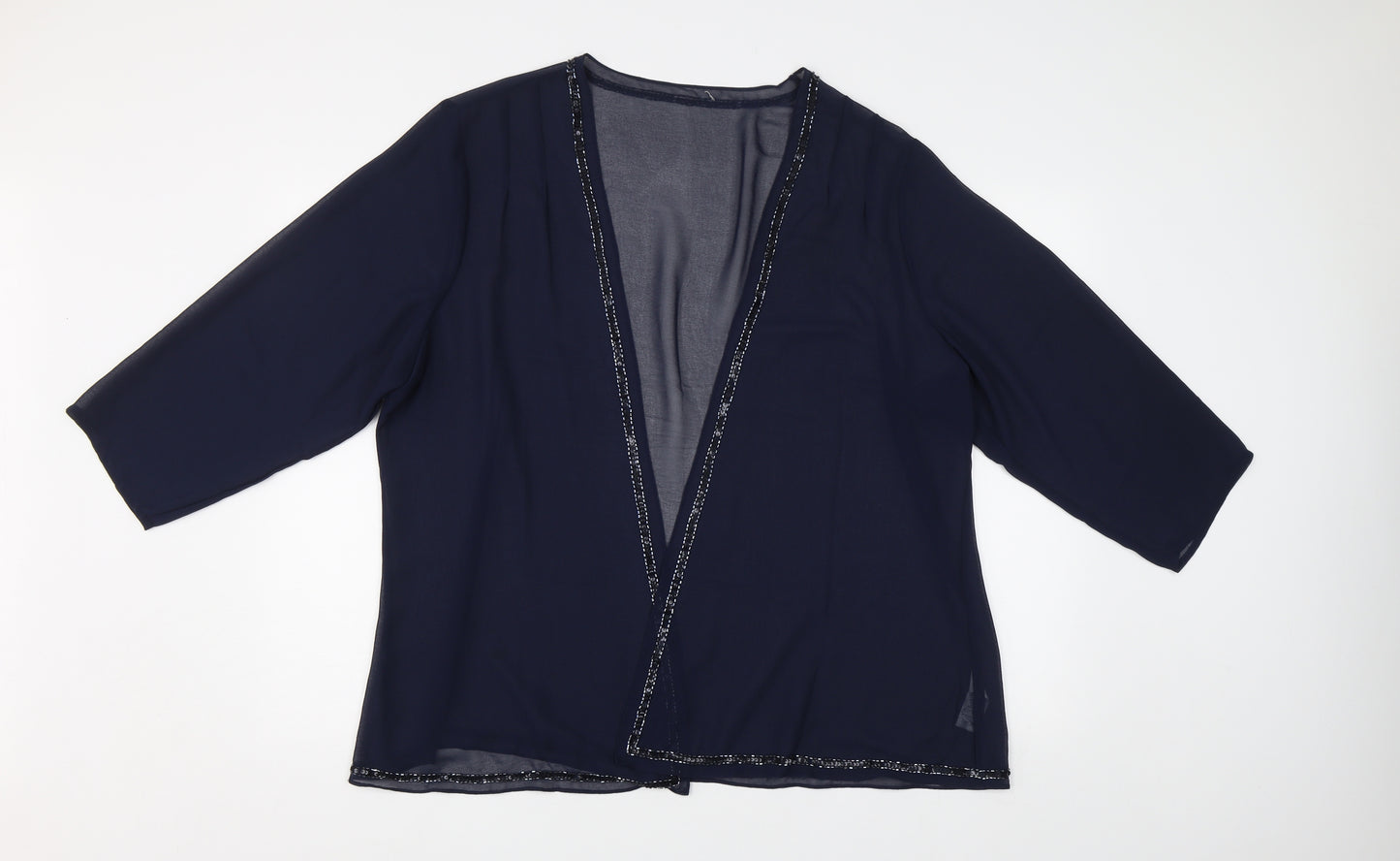 Nightingales Womens Blue   Overcoat Blazer Size 26  - Sequin detail