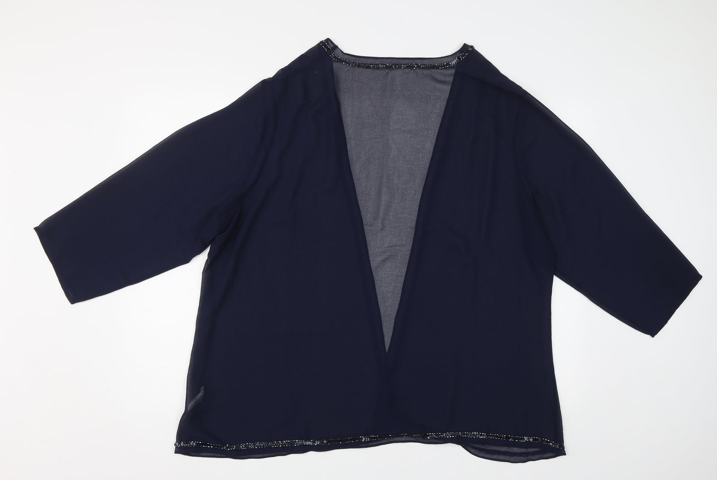 Nightingales Womens Blue   Overcoat Blazer Size 26  - Sequin detail